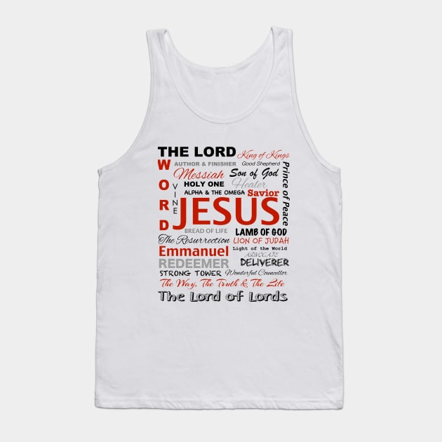 Names of God Jesus Christ Bible Verse Christian Shirt T Shirts Church Wear Clothing Apparels Mask Wall Art, Christian Best Christmas Gift Ideas Store Shop Tank Top by JOHN316STORE - Christian Store